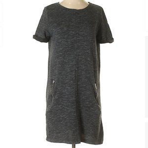 Gap Solid gray black short sleeve knit casual comfortable dress SMALL S pockets